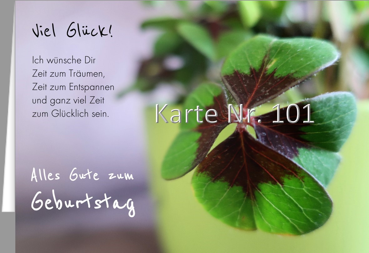 Glückwunschkarte Nr. 101 Glückwunschkarte Nr. 101