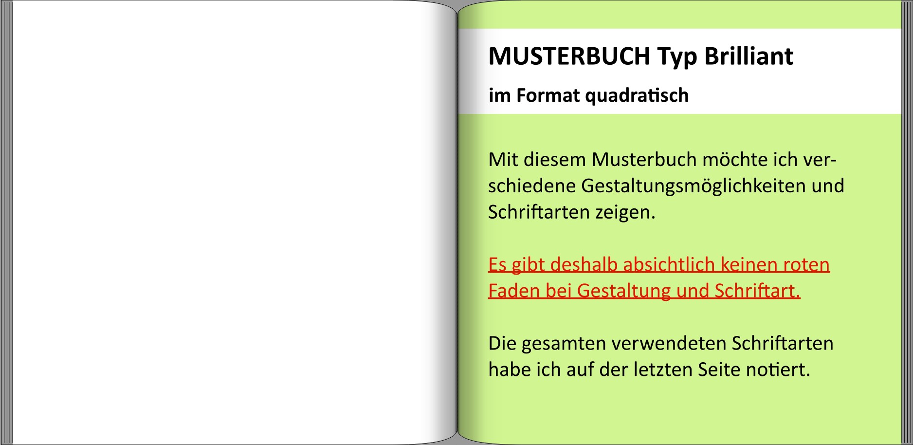 Musterfotobuch Typ Brilliant Quadratisch - Seite 1 Seite 1 des Musterfotobuchs Typ Brilliant Quadratisch