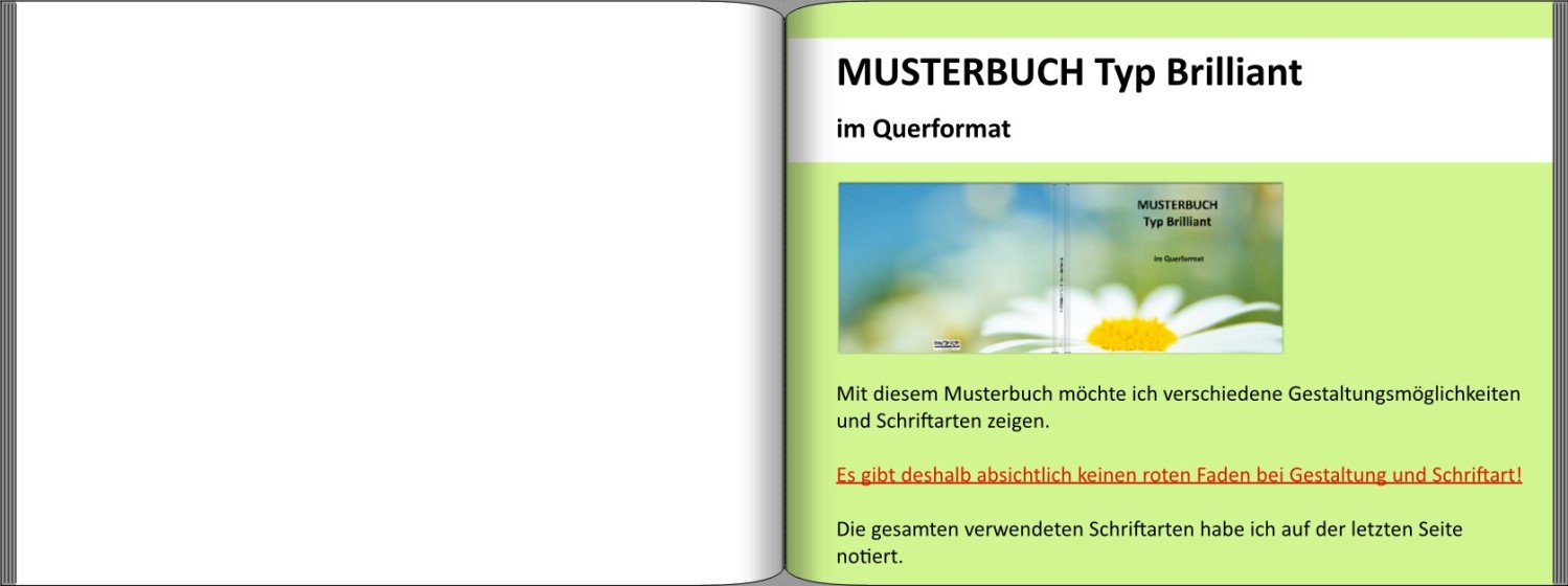 Seite 1 Musterfotobuch Typ Brilliant Querformat Seite 1 des Musterfotobuchs Typ Brilliant Querformat